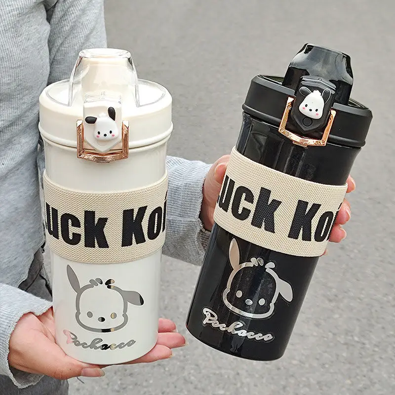 

Sanrio Kawaii Pochacco Water Cup Gym Large Capacity Anime 600ML Portable Straw Direct Drink Thermos Cup Office Coffee Cup Gift