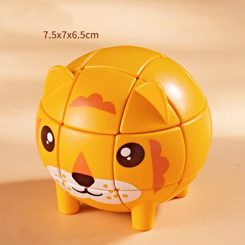 Creative Cartoon Animal Model Magic Cube Cat Pig  Bear Third Order Competition Magic Cube Children\'s Educational Toys Gifts