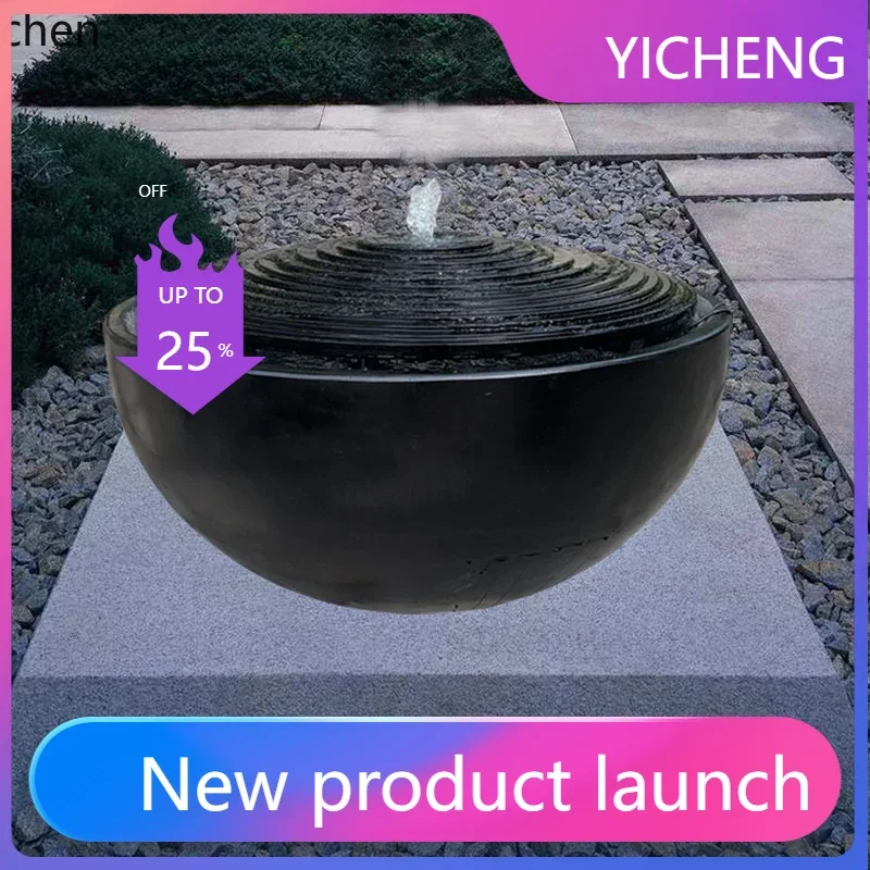LYY Marble Courtyard Water Bowl Basin Fountain Flowing WaterFountain Water Feature Stone Bowl Garden Water Pool