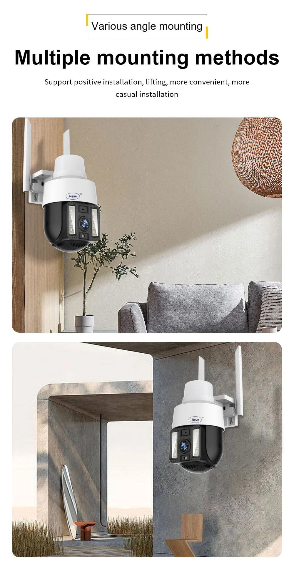 4K 8MP SP20 PTZ WLAN-Smartkamera für den Außenbereich, HD-Hemisphären-Panorama-IP-Kamera mit automatischer Verfolgung und bidirektionaler Gegensprechanlage – Detail 8
