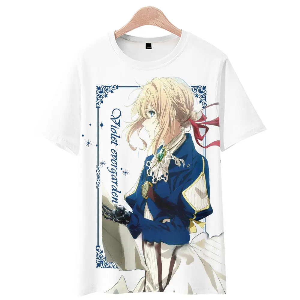 2024 Violet Evergarden Anime Short Sleeved Game Anime T-shirt