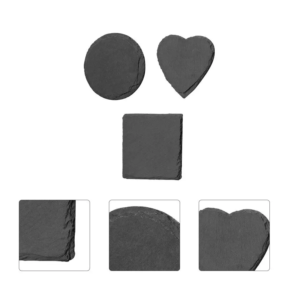 

3Pcs Natural Rock Coasters Stone Cushion Heat Insulation Cup Mats Vintage Style Teacup Pads Home Office Party Decor