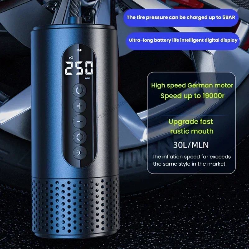 Mini Car Air Compressor 12V 150PSI Electric Cordless Portable Tire Inflator Pump For Motorcycle Bicycle Car Boat Tyre Air Pump