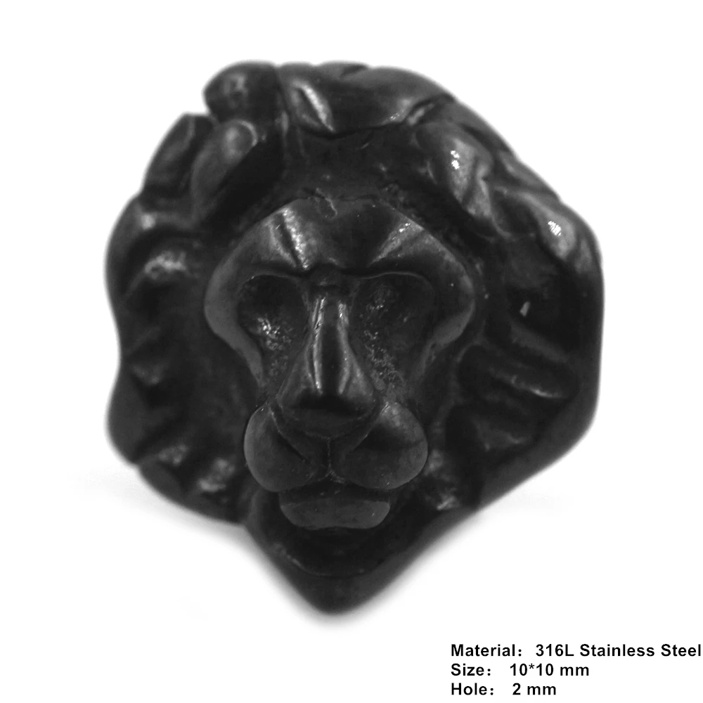 Kleines Loch 316l Edelstahl Vintage Wolf Löwe Leopard Tierkopf Perlen Charms für Charm Armband DIY Schmuckherstellung