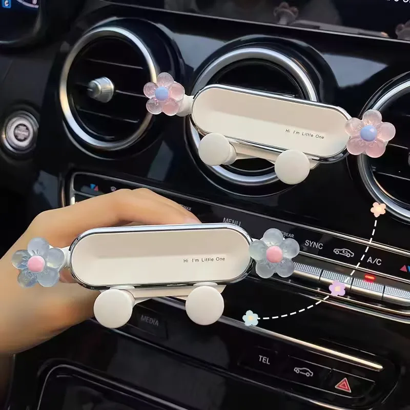 Niedlicher Erdbeer-Schwerkraft-Autotelefonhalter Universeller Starker Lüftungsclip-Halter Verstellbarer Handy-Ständer für freihändiges Arbeiten – Detail 1