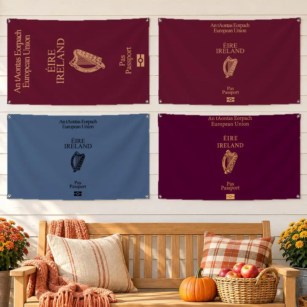 Ireland Flags No Hem Banner Anti Fade Washable Home Wall Decor Multi Sizes