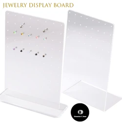 72 Holes Transparent Showcase Rack Frosted Jewelry Display Clear Jewelry Display Stand Earrings Ear Stud Holder Organizer