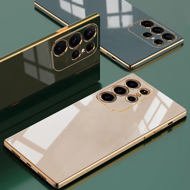 ل فوندا سامسونج غالاكسي S24 S23 S22 S21 S20 S 24 23 الترا FE زائد S24Ultra S20FE S23Ultra حافظة فاخرة تصفيح جراب هاتف