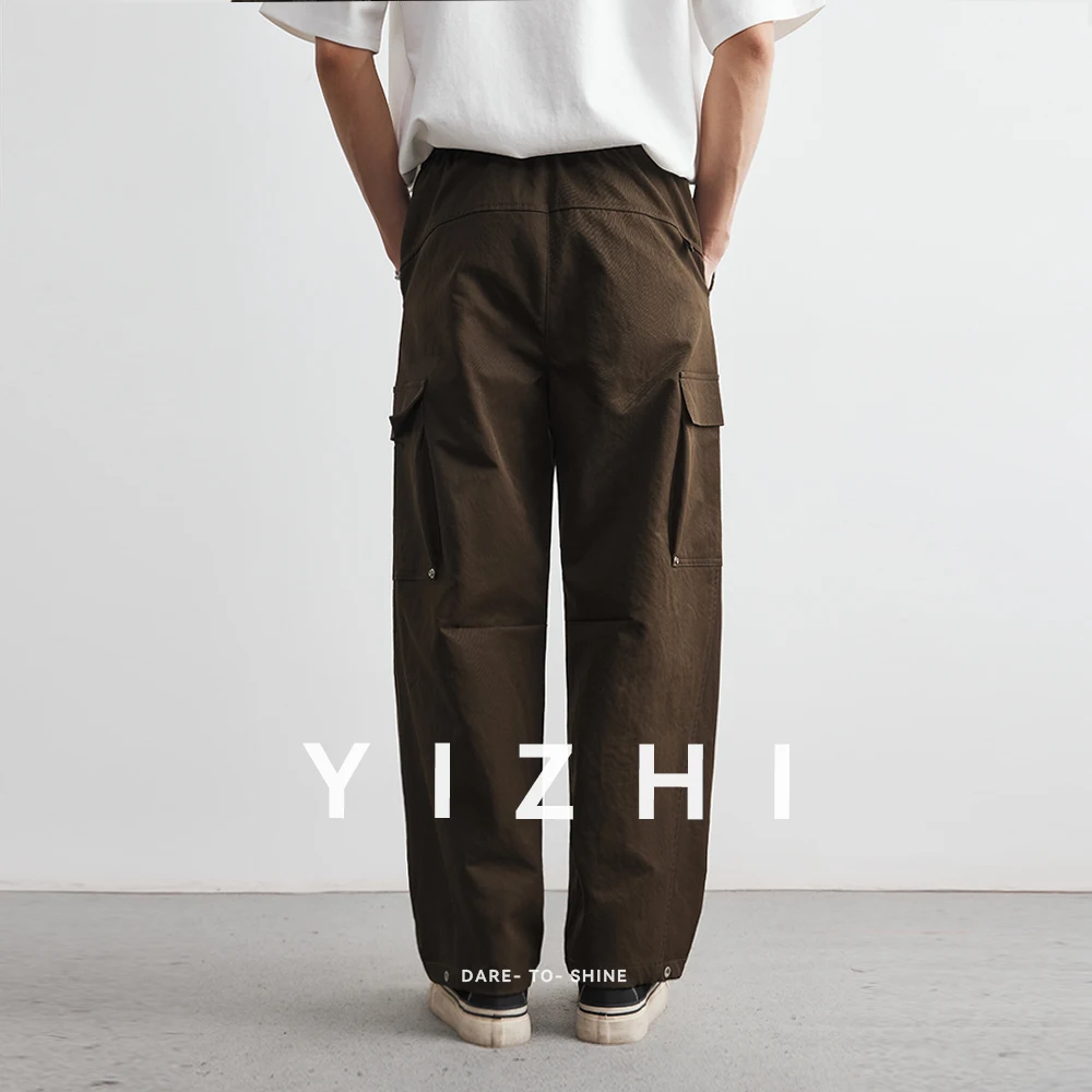 Japanese Retro Paratrooper Overalls 2025 Spring Autumn Loose Straight Multi-Pocket Outdoor Leisure Wide-Leg Trousers Men's Wear