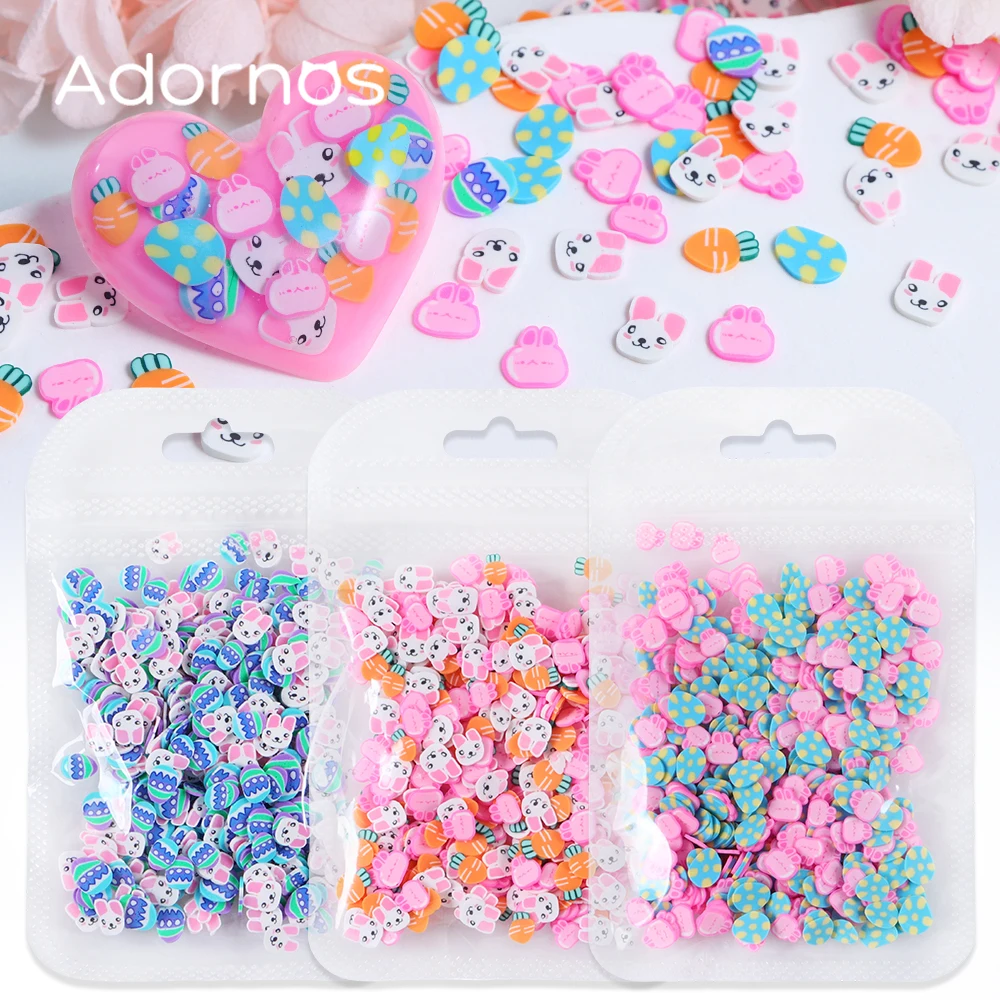 10 g Easter Day Slices Polymer Clay Sprinkles Epoxy Resin Filling Colorful Egg Rabbit Carrot Shape DIY Crafts Making Accessories