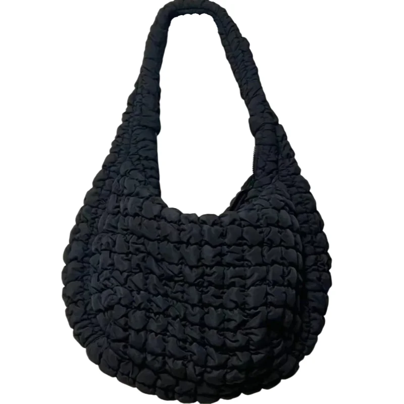 

Crossbody Bag With Pleated Design Embroidered Plaid Shoulder Bag Underarm Bags Simple Large Capacity Quilted Tote Bags For Women