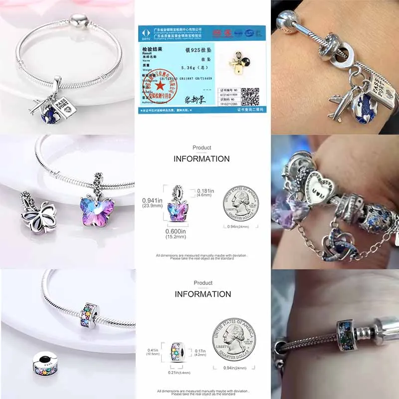 2025 الساخن الأيائل ديناصور مضيئة اليراع استرخى سحر زهرة الخرز بيع 925 فضة صالح الإسورة سوار DIY بها بنفسك دلايات المجوهرات #6