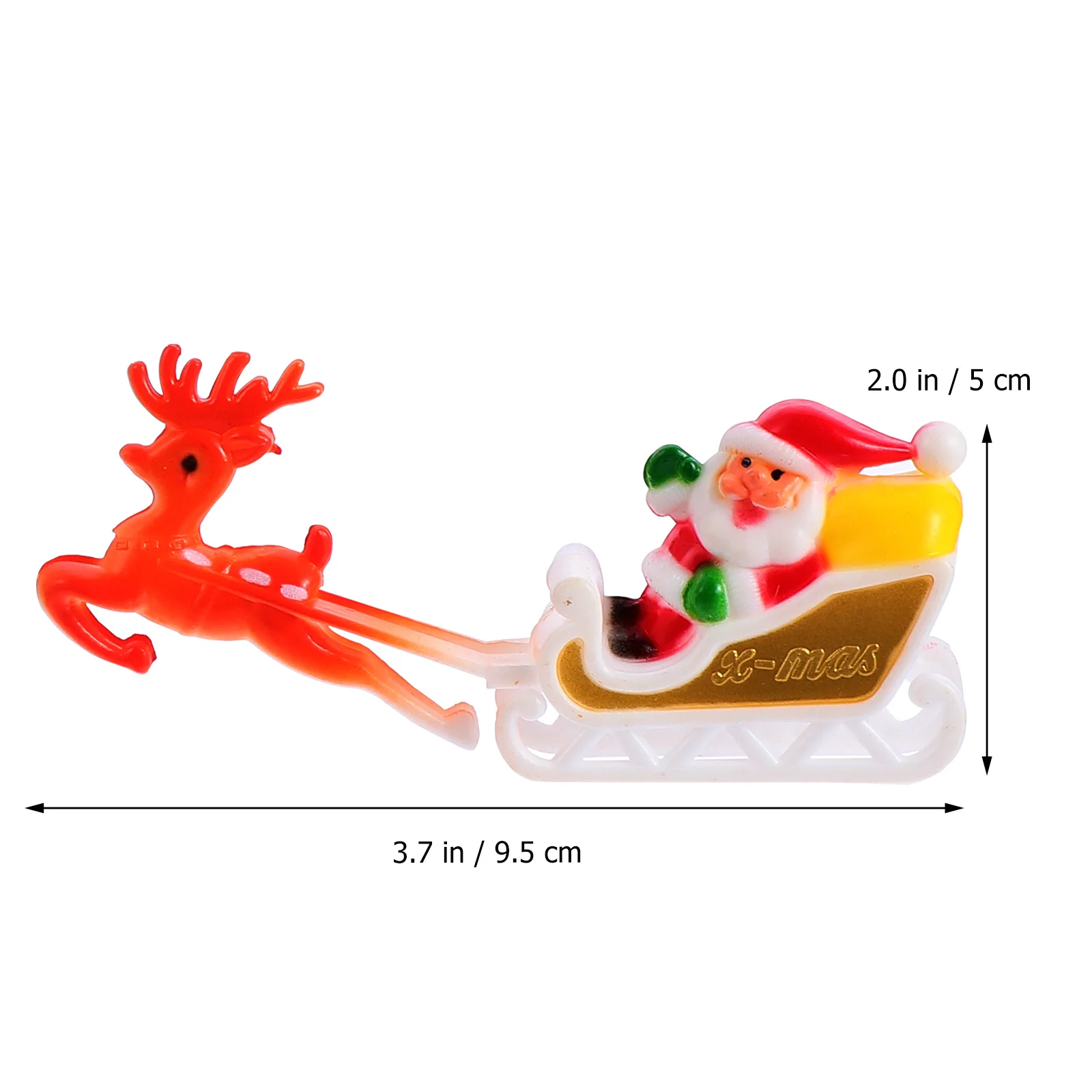 

5 pcs Christmas Cake Picks Sleigh Shaped Cupcake Insert Topper Santa Dessert Decoration 3D Baking Ornament For Xmas Party