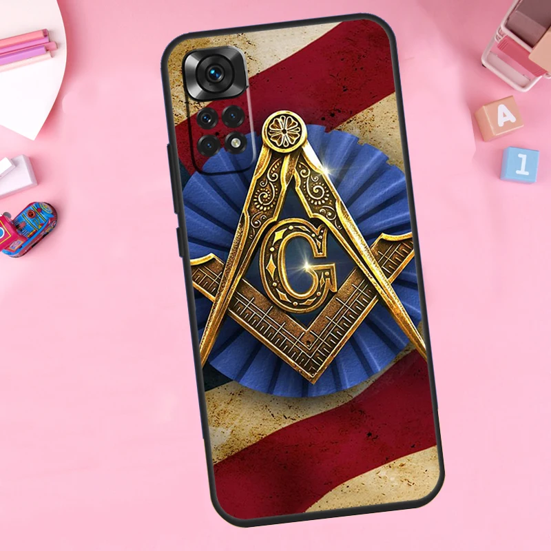 Freemasonry Logo Symbol Case For Xiaomi Redmi Note 12 Pro 12S 11 11S 10 10S 9 9S 8 Pro Redmi 12 9C 10C 12C Cover