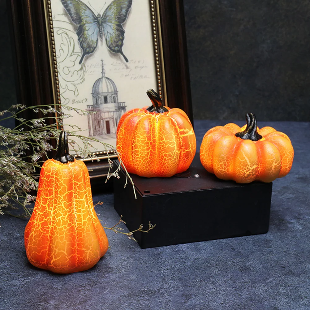 

Led Pumpkin Light Yellow Glowing Halloween Night Lamp Desktop Decorative Lantern For Home Party Bar Store Decoration