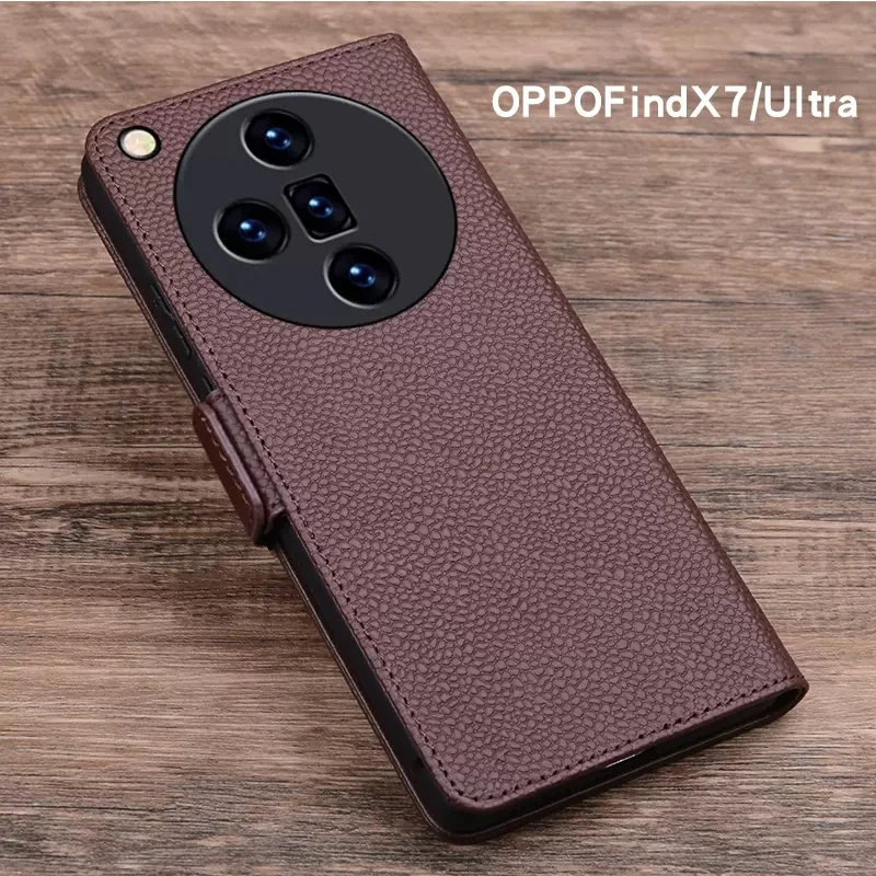 for OPPO FIND X7 Case Genuine Leather Phone Cover for OPPO FIND X7 Ultra Carcasa Business Flip Wallet Cases findx7 Funda Skin