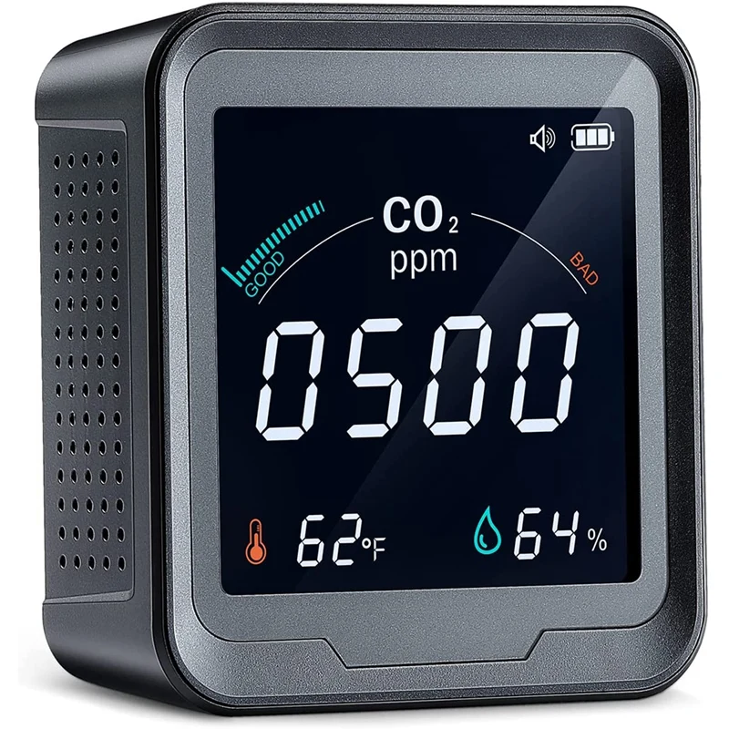 Detector de CO2 3 en 1, Monitor de calidad del aire, Detector de dióxido de carbono, temperatura, humedad, Analizador de aire para interior, hogar y oficina