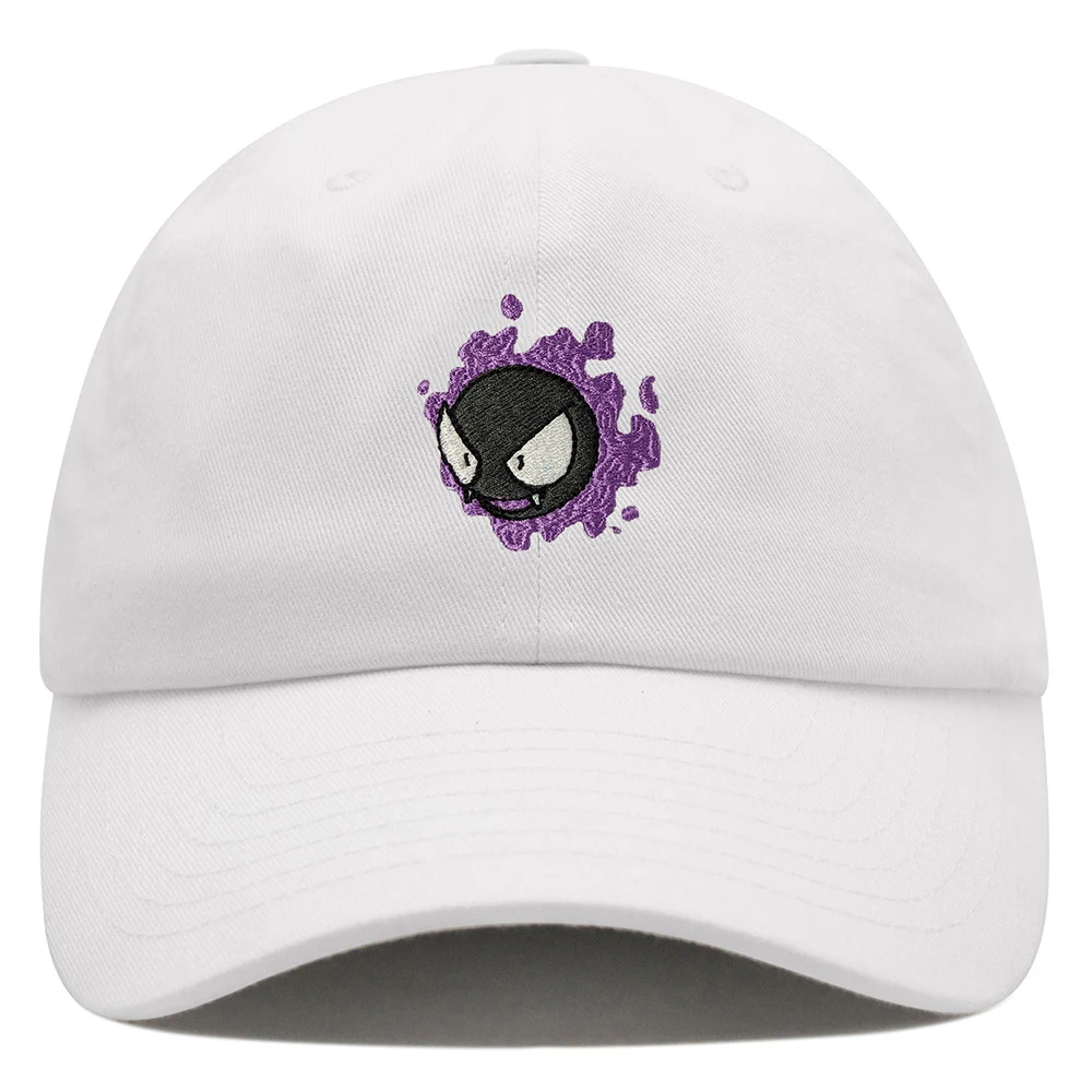 Embroidered Gastly Dad hat Cute Cartoon Baseball Cap Breathable Couple Hats Unisex Adjustable Visors Caps