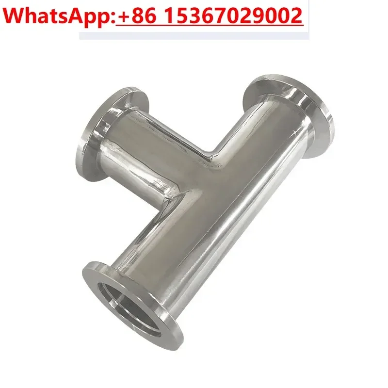 KF25 (NW25) Equal Tee 3-way T type Flange Adapter Vacuum Fitting Pipe Tube Vacuum Flanged Tri Clamp Tube Tee Stainless Steel 304