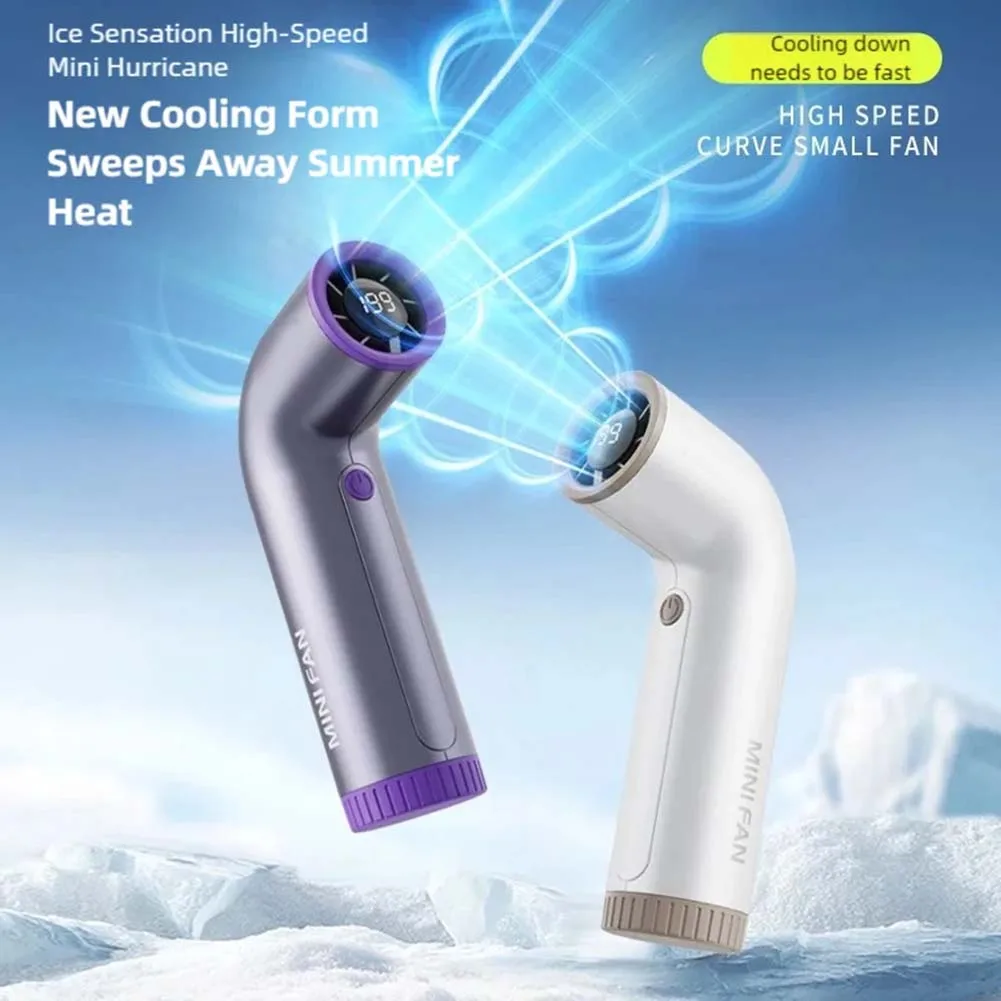 199 Speed Fan Digital Display Fan Camping Traveling Abs Material Compact Size Customizable Airflow Lightweight Design