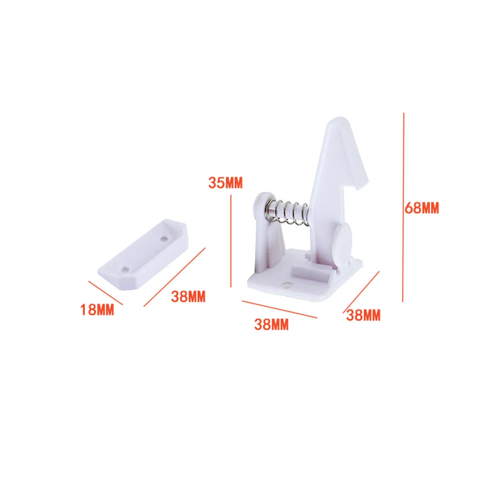 أقفال أدراج آمنة للأطفال، بلاستيك ABS متين، للخزانة والخزانة، سهلة التركيب وإطلاق ضغط الأصابع #5