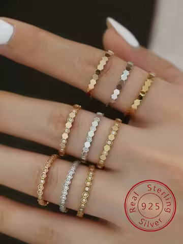 925 Sterling Silver Personality Simple Delicate Honeycomb Ring For Women Engagement Wedding Luxury High Quality Fine Jewelry