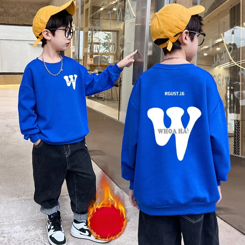 

Размер 110-170, модная одежда для мальчиков, Осень-зима, шикарный теплый флисовый свитер, пуловер, верхняя одежда