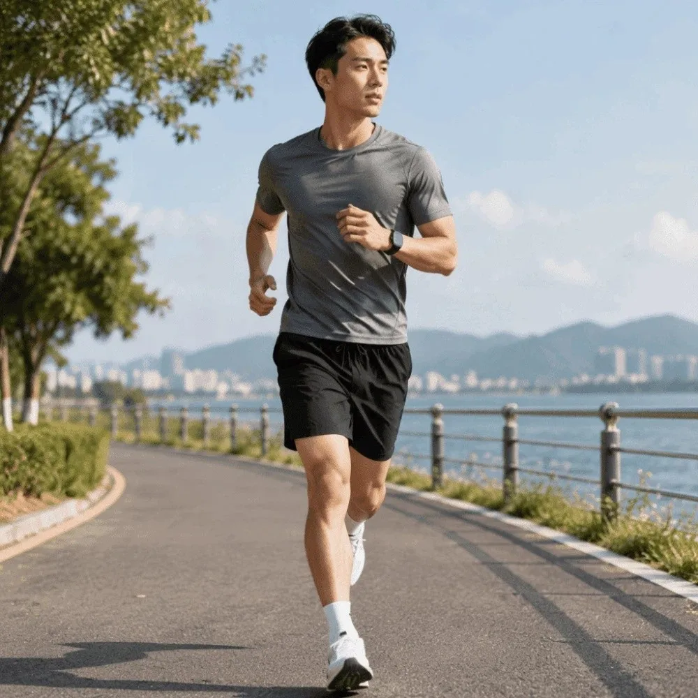 Summer Breathable Sports Shorts Ice Silk Thin Quick Dry Shorts Drawstring Lace-up Running Shorts Fitness