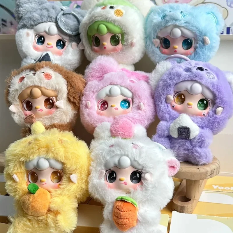 

Original Yooki Blind Box V10 Hug Gourmet Series Plush Doll Animal Theme Bag Pendant Decor Collectible Figures Keychain Toys Gift