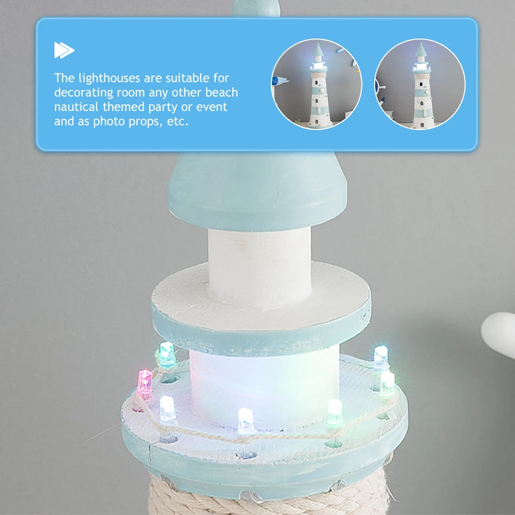 

Creative Lighthouse Ornament Decor Mediterranean Style Home Room Balcony Shop Decoration Nautical Theme Gift Ocean Lovers
