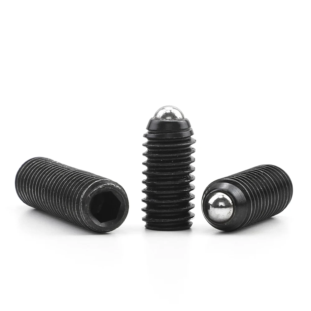 JUIDINTO 2-15pcs Ball Plungers Stainless Steel Carbon Steel M3 M4 M5 M6 M8 M10 M12 Ball Point Set Screw Spring Plungers for Door