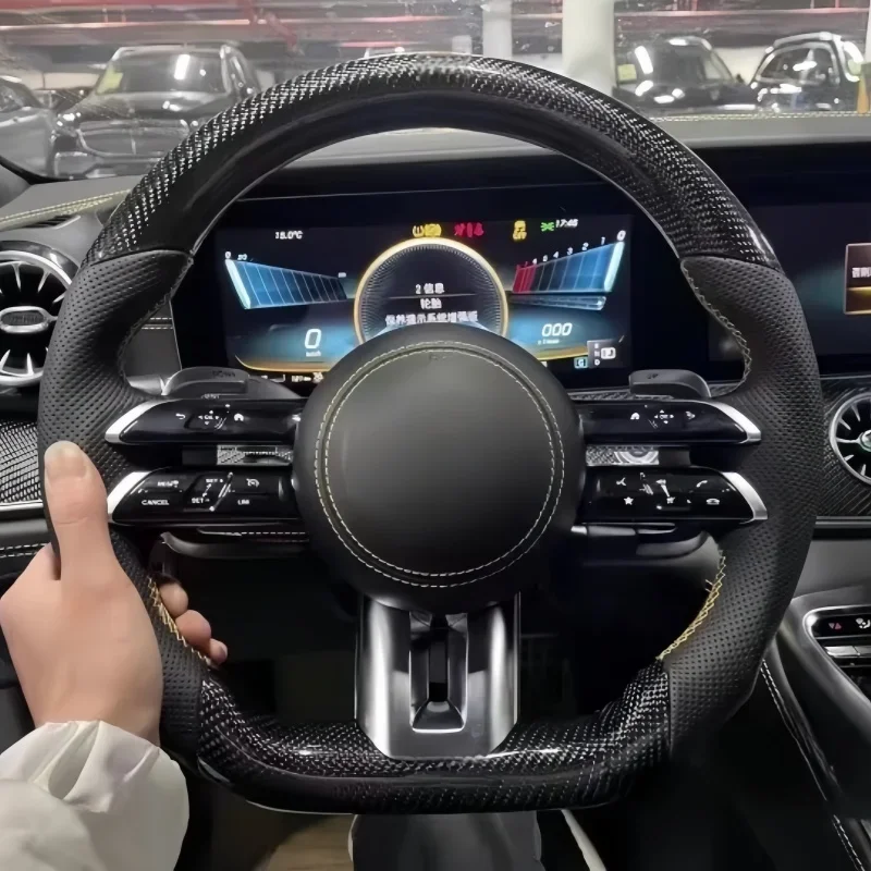 

Car Steering Wheel Carbon Fiber leather For Mercedes-benz C217 W211 W212 W222 S63 AMG W204 W205 CLA GLA Class 45 Car Accessories