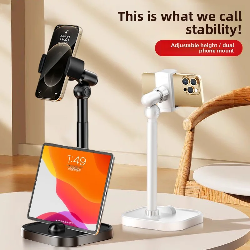 

Desktop mobile phone stand, adjustable and telescopic, for live streaming, overhead shooting, online classes and watching shows