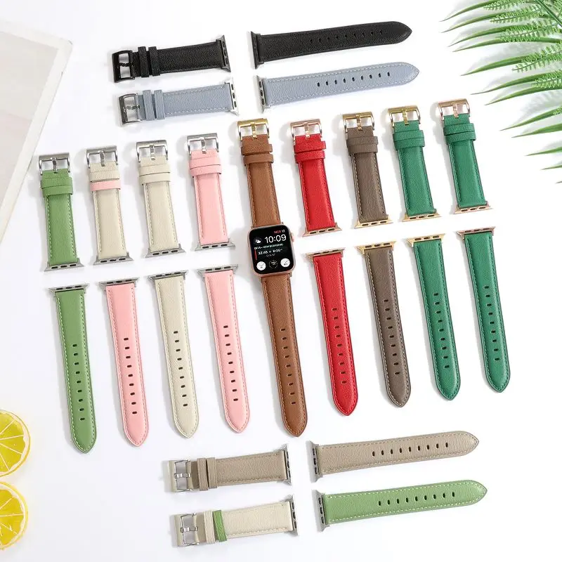 

Soft Leather Band Women for Apple Watch Series 10 9 8 7 6 5 Ultra 2 Bracelet Cute Strap for iWatch 38 40 41mm 42 44 45 46 49mm