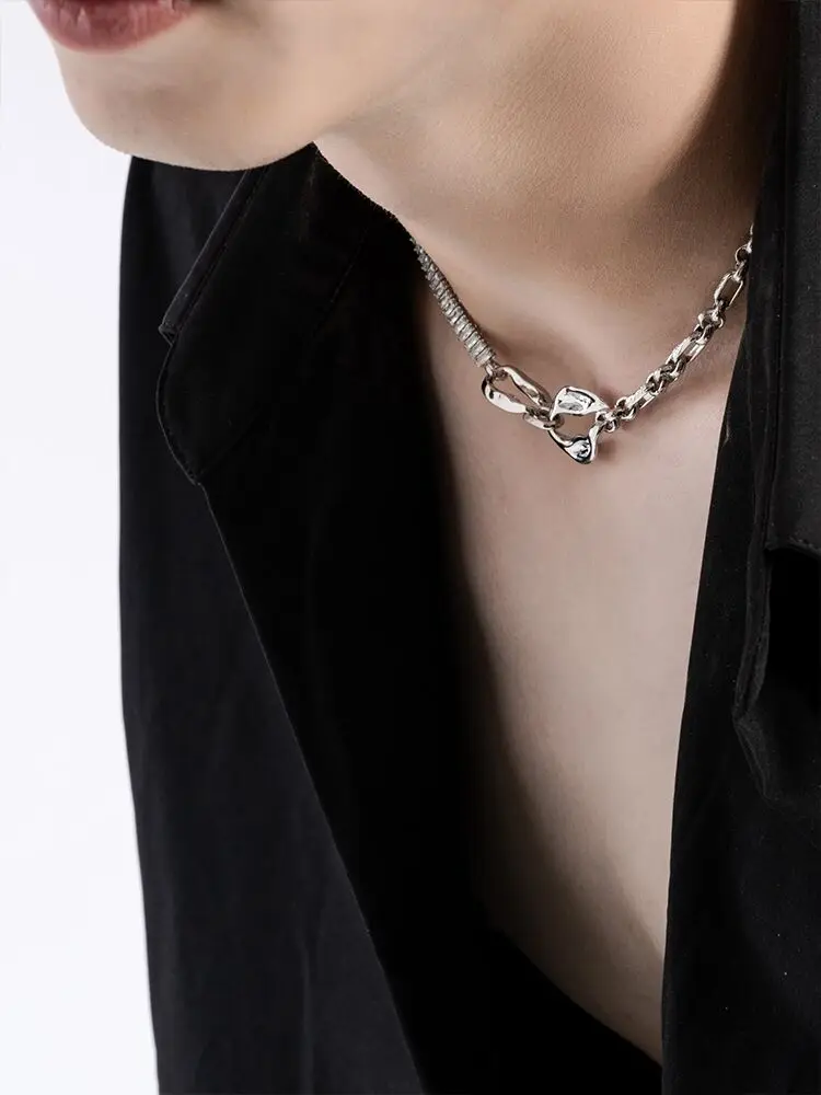 AAA Zircon Chunky Chain Link Necklaces Women Jewelry Punk Hiphop Designer Runway Rare Simply Gown Boho Top Japan Korean