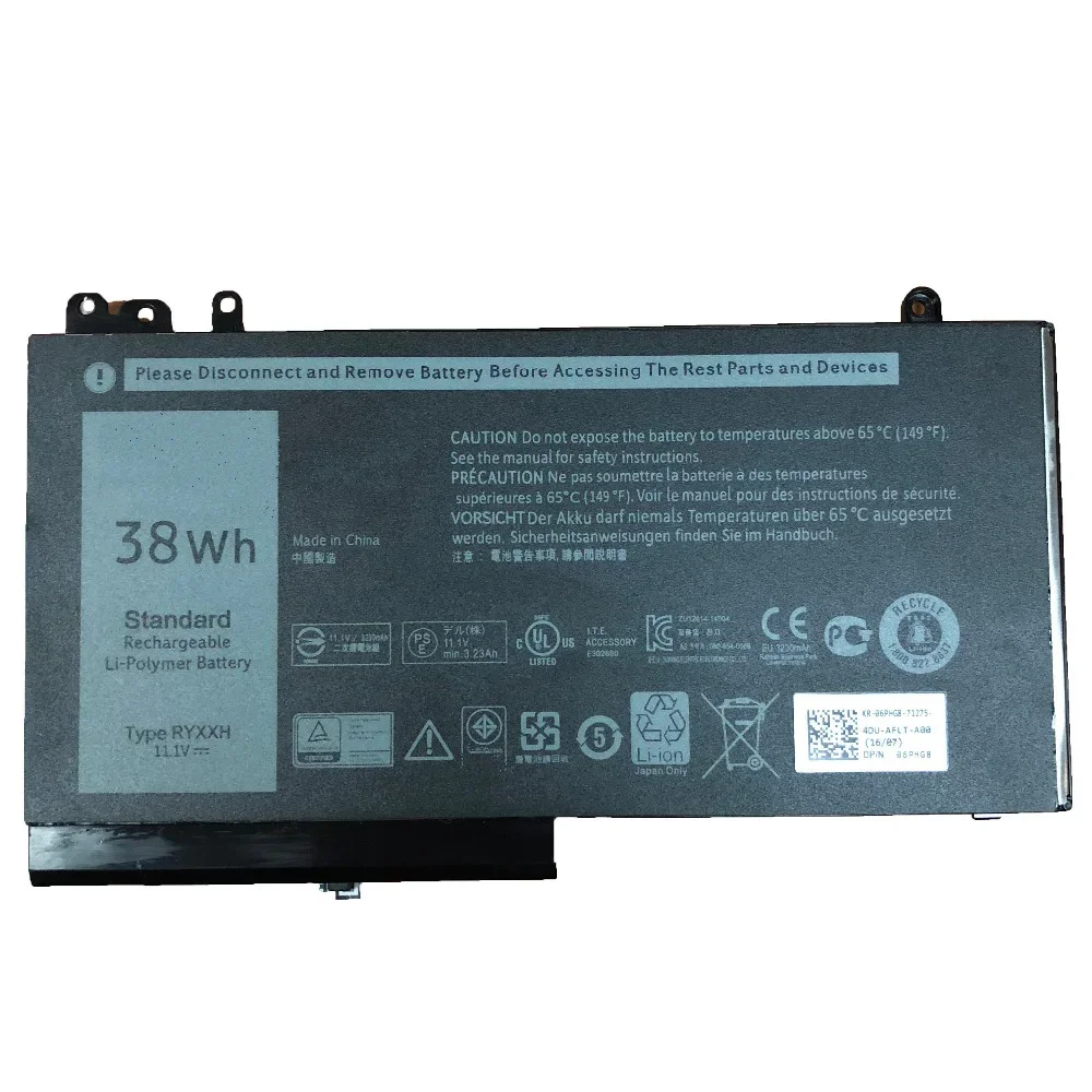 Imagem -03 - Bateria Original do Portátil Ryxxh Dell Latitude 12 5000 3150 3160 E5250 E5450 E5550 5tfcy 09p4d2 Yd8xc 11.1v 38wh Novo