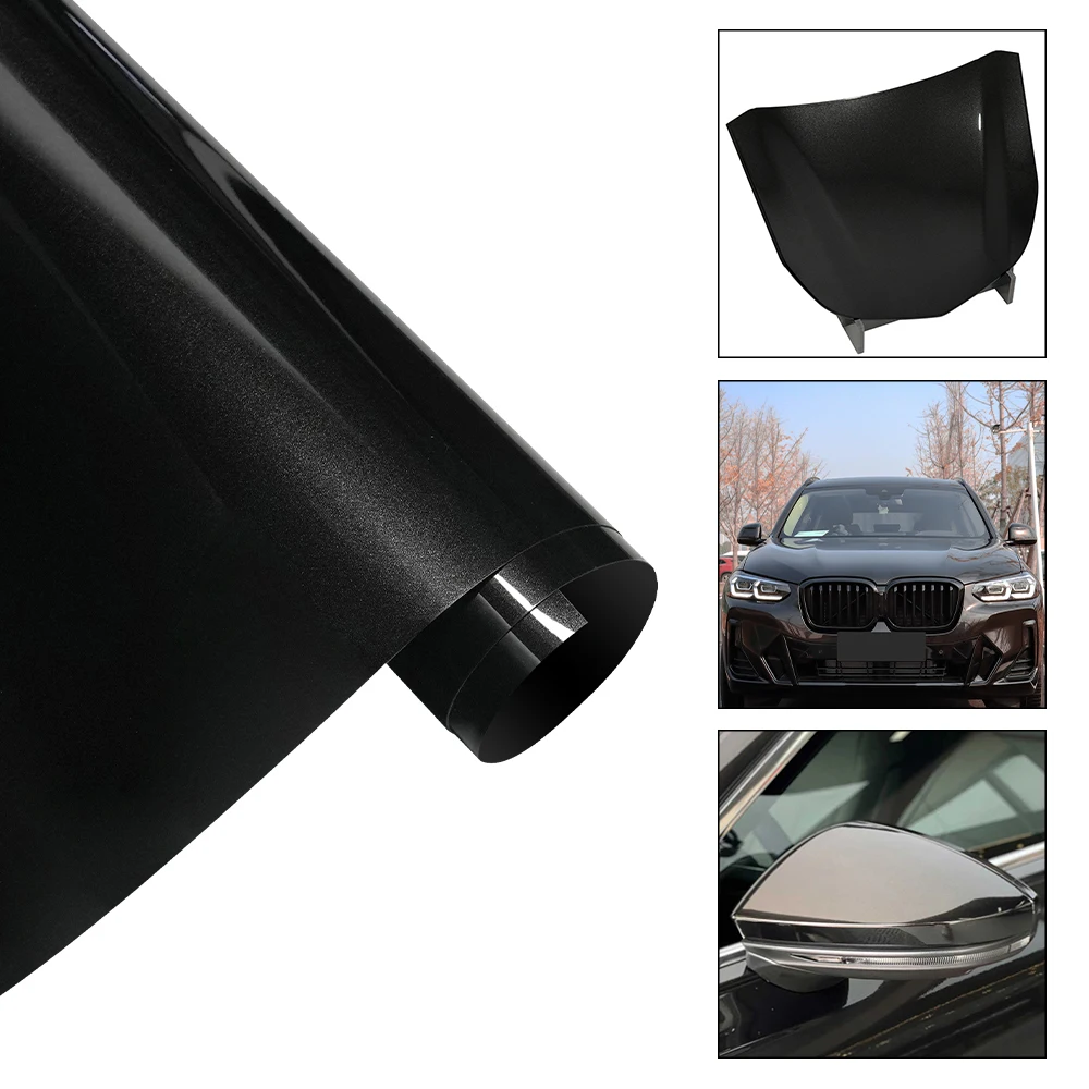 

Premium Car Wraps Film PET Metallic Black Color Change Scratch-Resistant Durable Sticker Auto Vehicles Motorcycle Cover Kits