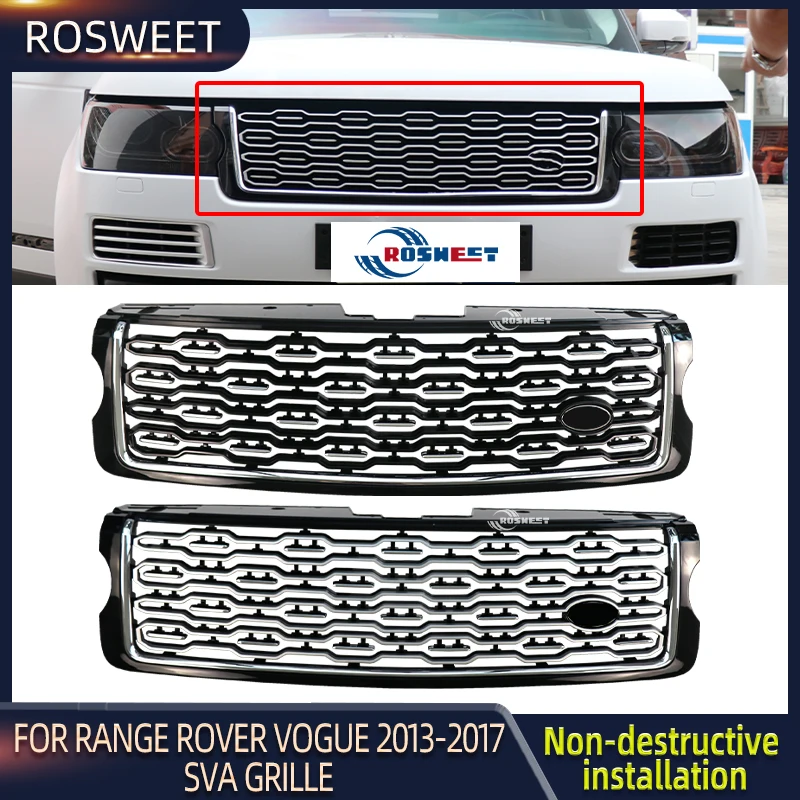 

Front Bumper Grille Racing Grills For Range Rover Vogue 2013 2014 2015 2016 2017 L405 Upgrade 2018 SVA Style Car Accessories