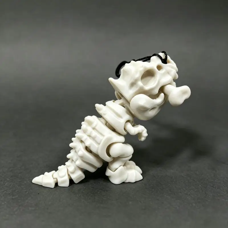 3D Printed Rotatable Joints Dinosaur Skeleton Action Model Decor & Fidget Toy Dinosaur Keychain Gift For Kids' Birthday