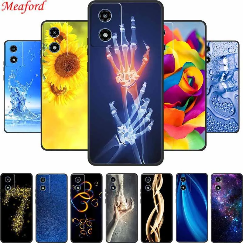 For Motorola G04s Back Cover Case Fashion Pictures Black Silicone Soft Phone Case For Moto G04s Case G04 s G 04 s G 04s 6.56