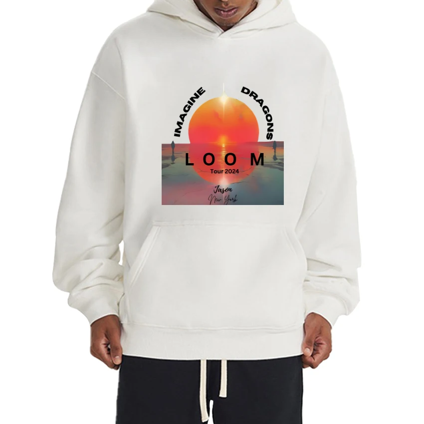 

Hot sale Imagine Dragons Loom Tour 2024 printed Hoodie Men Women vintage hip hop streetwear Unisex Fleece Long sleeve Sweatshirt