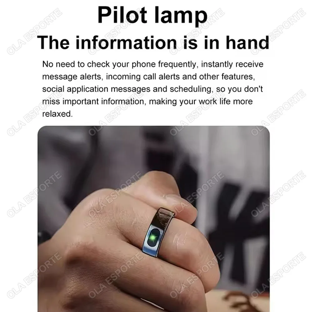 Smart Ring Temperature Monitor Electronic Smartring 5ATM Waterproof Sports Fitness Tracker Sleep Tracker Rings For Women Men New