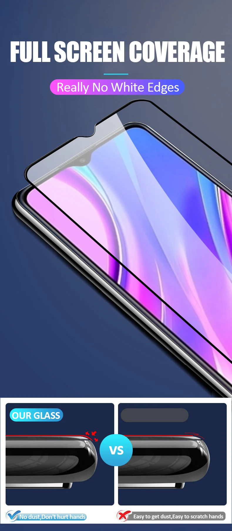 3Pcs auf Für Xiaomi Redmi 13C 14C 12C 10C 5G Gehärtetem Glas Für Redmi 12 10 10A 9 9A 9C 9T 7 7A 8A 8 Volle Abdeckung Screen Protector – Detail 2