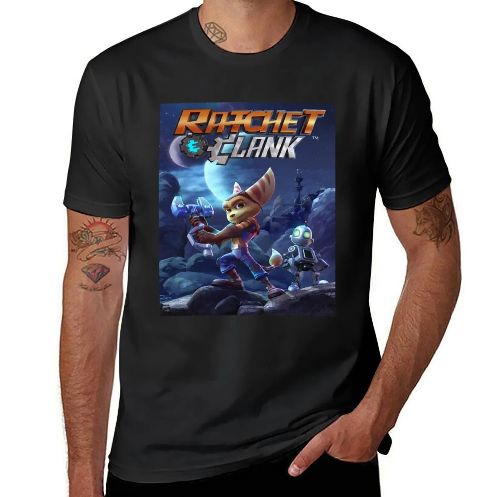 Ratchet and Clank T-Shirt graphics cute tops funnys mens cotton t shirts