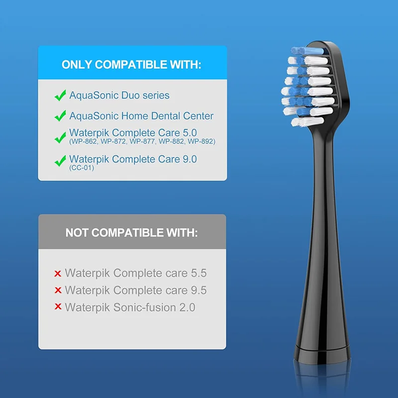 رؤوس فرشاة أسنان بديلة لطيفة وتأثيرات 10 قطع عبوات فرشاة متوافقة مع Waterpik Complete Care 5.0/9.0 (WP-861/CC-01)