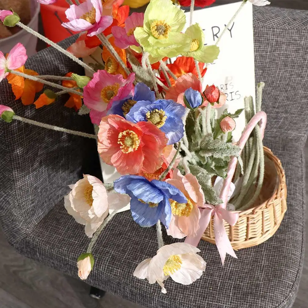 Emulation For home Rattan Wedding Flower Girl Photo Props Clutter Organizer Desktop Decoration Storage Basket Flower Basket