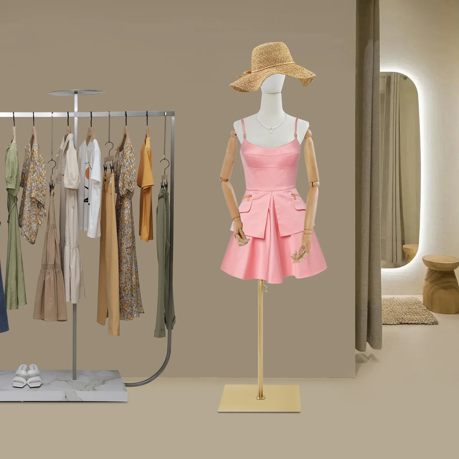 

Женский портновский манекен-торс из пенопласта с регулируемым металлическим основанием для дизайна одежды и шитья