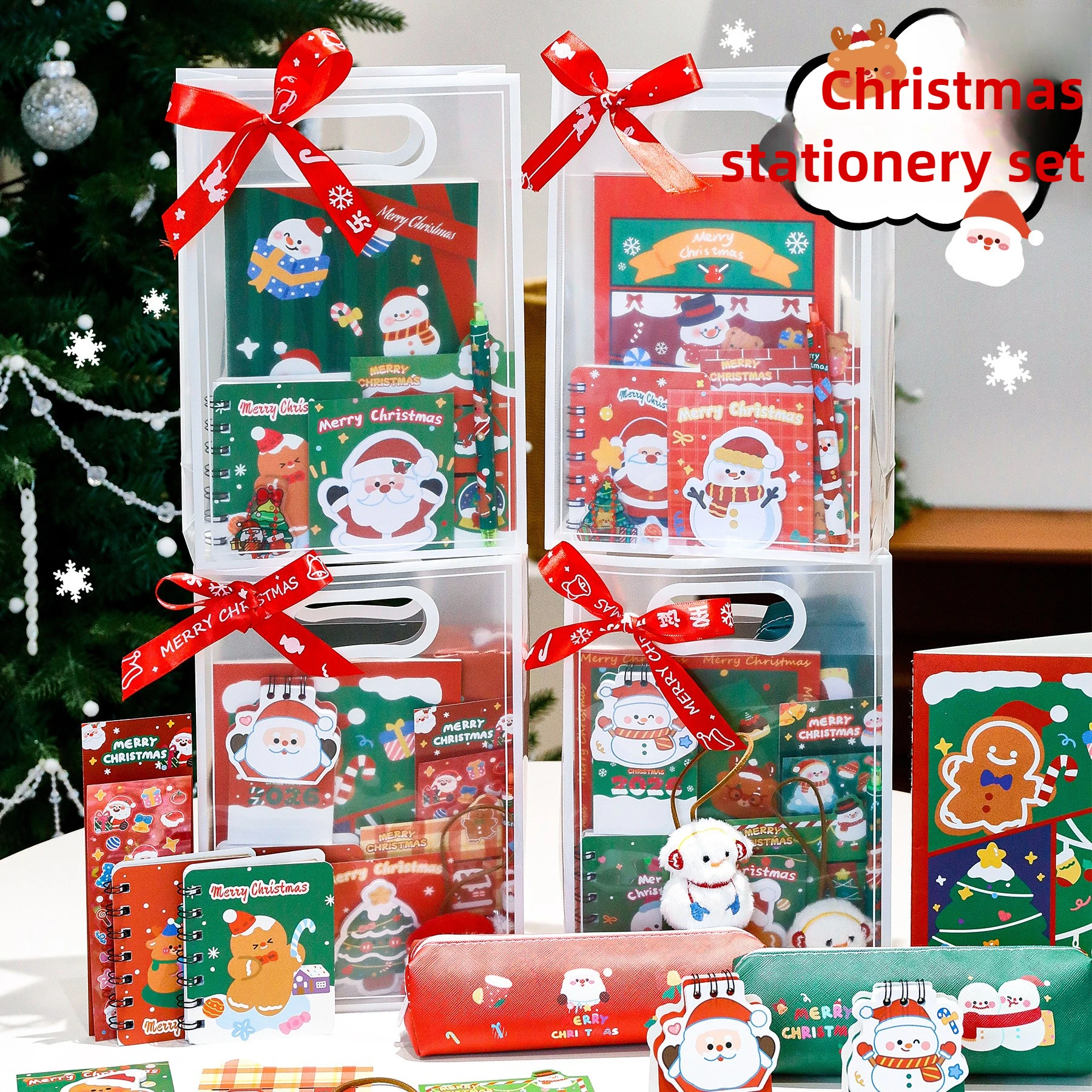 

1 комплект, 10 шт. наборы, смешанный рождественский канцелярский набор, милые студенческие рождественские обучающие канцелярские принадлежности, маленькие подарки