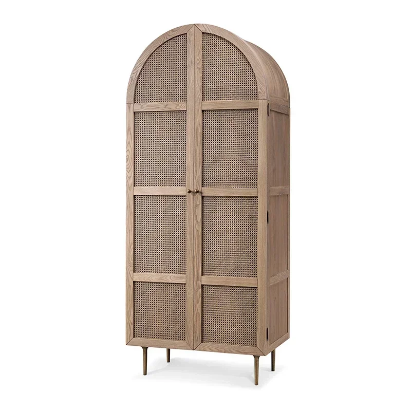 

Classical bedroom wooden wardrobe cane furniture