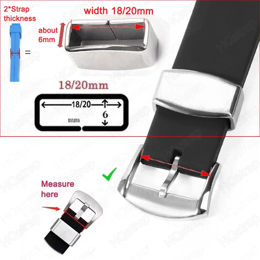 New 18mm 20mm Stainless Steel Buckle for For Seiko Watch Strap Loop Holder Silver Metal Ring Button Watchband Clasp Acessories